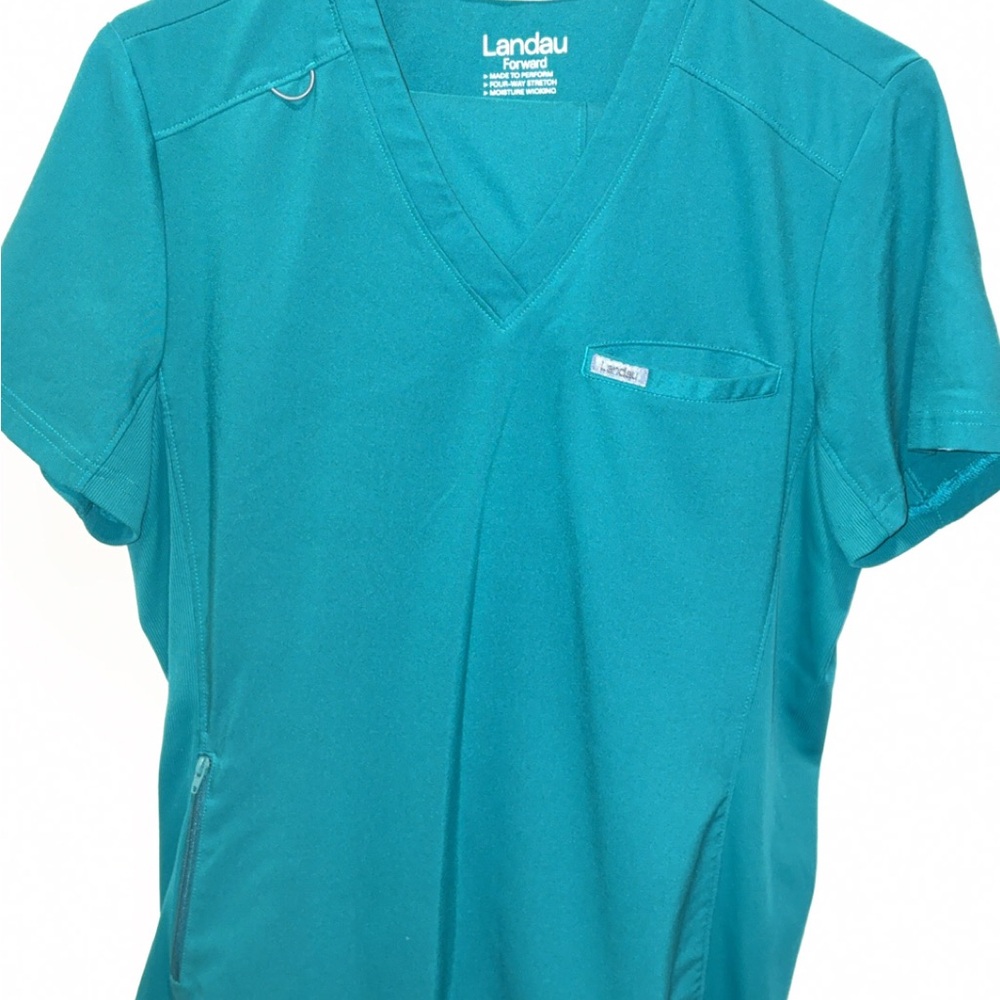 Landau Teal Scrub Top and bottoms